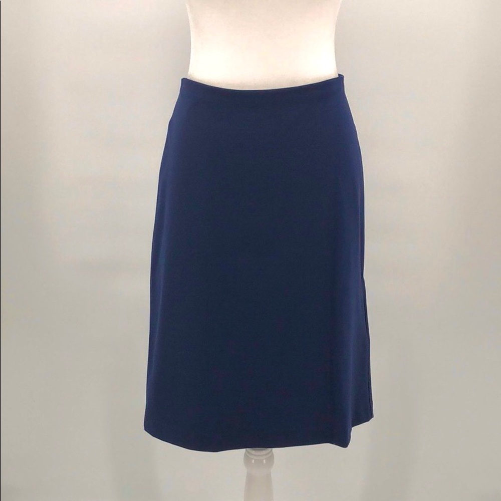 Garnet Hill Navy Ponte Pencil Skirt Size 10